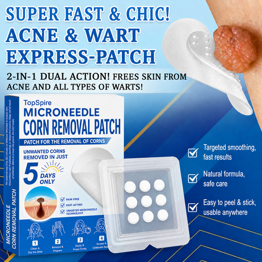 ✨TopSpire® 2-in-1 Microneedle & Hydrocolloid Patch | Targeted Solution for Raised Moles, Acne, Flat Warts & Skin Tags | Helps Improve the Appearance of Fine Lines, Scars & Skin Imperfections | Invisible Star Pimple Patches for Face & Body